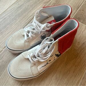 Vans Sk8-Hi Moc Peanuts Doghouse Snoopy High Top Sneakers Bone White M 6.0 W 7.5